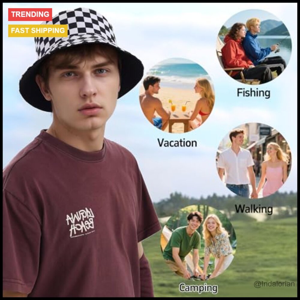 Reversible Packable Bucket Hat Sun Protection Tra… - image 2